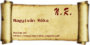 Nagyiván Réka névjegykártya